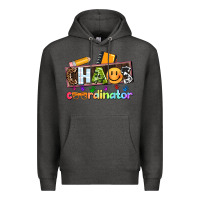Charcoal Heather teacher chaos coordinator Premium Hoodie - AdoDesignShop