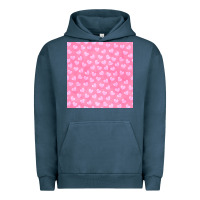 Pigment Midnight Navy valentines day heart seamless pattern Urban Hoodie - BundleAndBundleShop