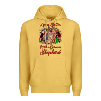 Antique Gold Christmas life is better with a german shepherd Premium Hoodie - JahusDesignShop