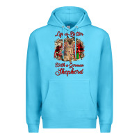 Ocean Blue Christmas life is better with a german shepherd Premium Hoodie - JahusDesignShop