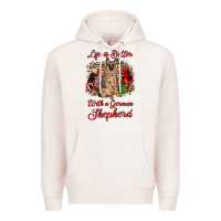 Pale Pink Christmas life is better with a german shepherd Premium Hoodie - JahusDesignShop