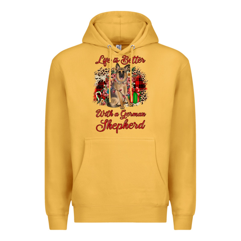 Christmas Life Is Better With A German Shepherd Premium Hoodie by JahusDesignShop | Teevron