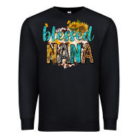 Black blessed nana with sunflowers Premium Sweatshirt - texasbilliewilder