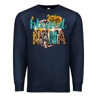Navy blessed nana with sunflowers Premium Sweatshirt - texasbilliewilder