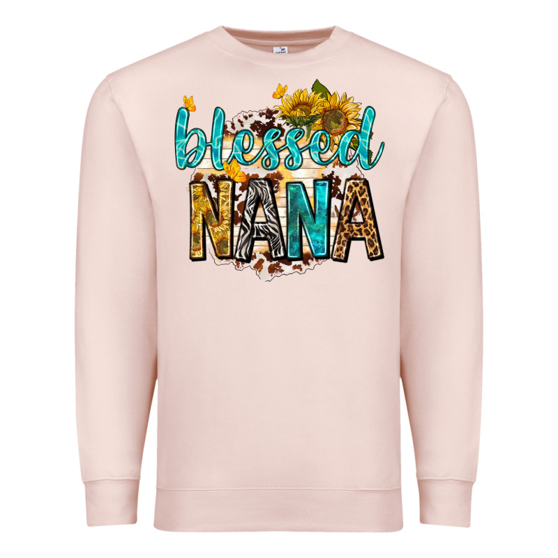Blessed Nana With Sunflowers Premium Sweatshirt by texasbilliewilder | Teevron