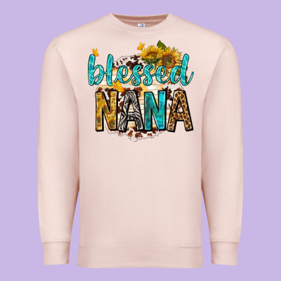 Premium Sweatshirt blessed nana with sunflowers