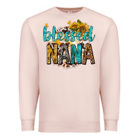 Pale Pink blessed nana with sunflowers Premium Sweatshirt - texasbilliewilder