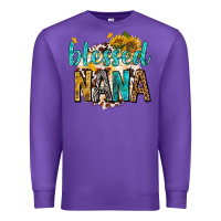 Purple blessed nana with sunflowers Premium Sweatshirt - texasbilliewilder