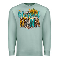 Seafoam blessed nana with sunflowers Premium Sweatshirt - texasbilliewilder