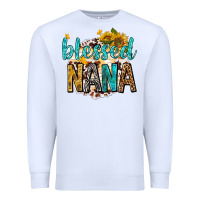 White blessed nana with sunflowers Premium Sweatshirt - texasbilliewilder