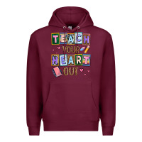 Burgundy teach your heart out Premium Hoodie - AdoDesignShop