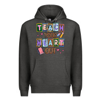 Charcoal Heather teach your heart out Premium Hoodie - AdoDesignShop