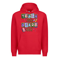 Red teach your heart out Premium Hoodie - AdoDesignShop