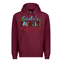 Burgundy santa s favorite respiratory therapist Premium Hoodie - JahusDesignShop