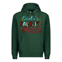 Sports Green santa s favorite respiratory therapist Premium Hoodie - JahusDesignShop