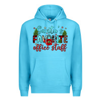Ocean Blue santa s favorite office staff Premium Hoodie - JahusDesignShop
