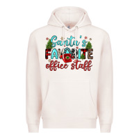 Pale Pink santa s favorite office staff Premium Hoodie - JahusDesignShop