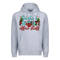 Heather Grey santa s favorite office staff Premium Hoodie - JahusDesignShop