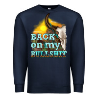 Navy back on my bullshit Premium Sweatshirt - texasbilliewilder
