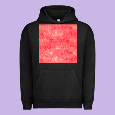 Valentines Day Xoxo Seamless Pattern Urban Hoodie Designed By Bundleandbundleshop