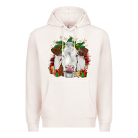 Pale Pink christmas simmental Premium Hoodie - JahusDesignShop