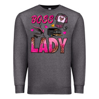 Charcoal Heather boss lady Premium Sweatshirt - texasbilliewilder