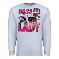 Heather Grey boss lady Premium Sweatshirt - texasbilliewilder