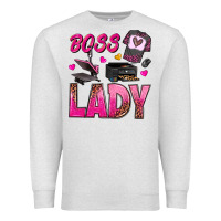 Oatmeal Heather boss lady Premium Sweatshirt - texasbilliewilder