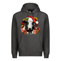 Charcoal Heather christmas holstein Premium Hoodie - JahusDesignShop