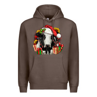 Coffee christmas holstein Premium Hoodie - JahusDesignShop