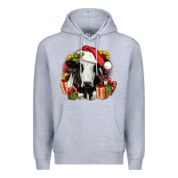 Heather Grey christmas holstein Premium Hoodie - JahusDesignShop