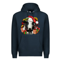 Navy christmas holstein Premium Hoodie - JahusDesignShop