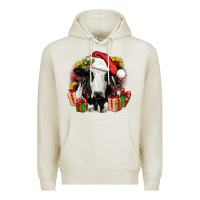 Oatmeal Heather christmas holstein Premium Hoodie - JahusDesignShop