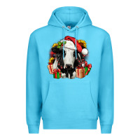Ocean Blue christmas holstein Premium Hoodie - JahusDesignShop