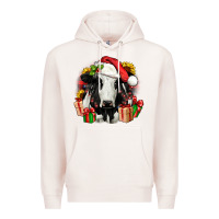 Pale Pink christmas holstein Premium Hoodie - JahusDesignShop