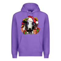 Purple christmas holstein Premium Hoodie - JahusDesignShop