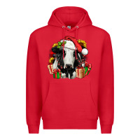 Red christmas holstein Premium Hoodie - JahusDesignShop