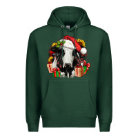 Sports Green christmas holstein Premium Hoodie - JahusDesignShop