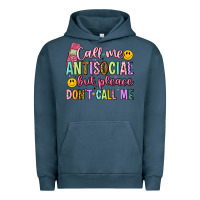 Pigment Midnight Navy call me antisocial but please don't call me Urban Hoodie - Artiststas