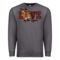 Charcoal Heather for the love of the tigers red Premium Sweatshirt - RanaPortraitStore