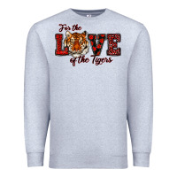 Heather Grey for the love of the tigers red Premium Sweatshirt - RanaPortraitStore