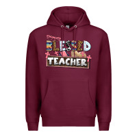 Burgundy blessed teacher Premium Hoodie - AdoDesignShop