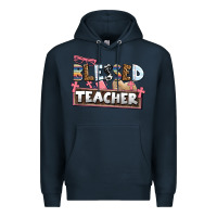 Navy blessed teacher Premium Hoodie - AdoDesignShop