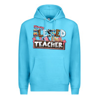 Ocean Blue blessed teacher Premium Hoodie - AdoDesignShop