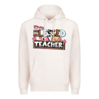 Pale Pink blessed teacher Premium Hoodie - AdoDesignShop