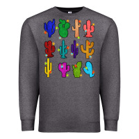 Charcoal Heather christmas glitter cactus Premium Sweatshirt - Zillion Design Studio