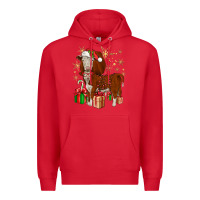 Red christmas hereford Premium Hoodie - JahusDesignShop