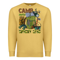 Antique Gold camp more worry less Premium Sweatshirt - texasbilliewilder