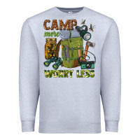 Heather Grey camp more worry less Premium Sweatshirt - texasbilliewilder