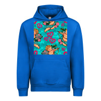 Cobalt valentines day cupid and neon heart seamless pattern Urban Hoodie - BundleAndBundleShop